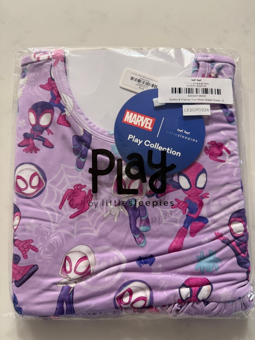 Little Sleepies Purple Pink Spider-Gwen Playsuit